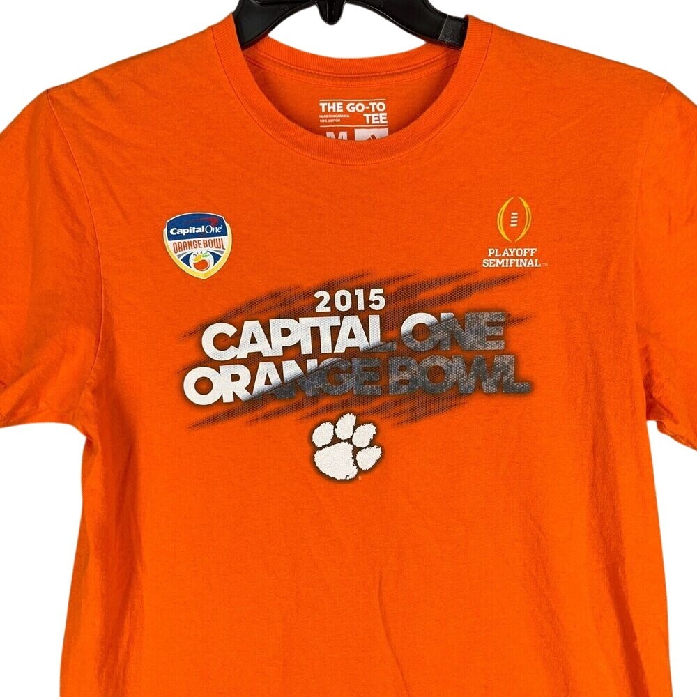 Clemson University Shirt Mens M‎ 2015 Orange Bowl Adidas Football Short-Sleeve